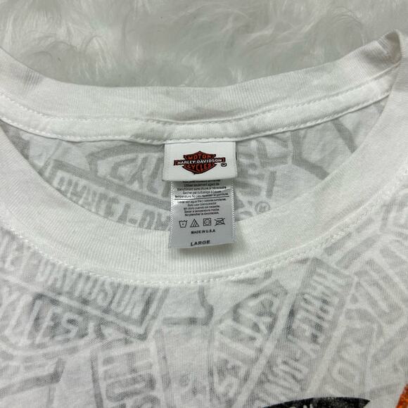 Harley Davidson Viking Land white heather tee. size L - Picture 3 of 4
